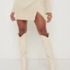 Lakelyn Wrap Mini Knit Skirt - Beige