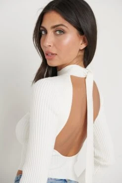 Lakelyn Backless High Neck Knit Top - Cream 10 Lakelyn Backless High Neck Knit Top - Cream -Outlet Stylistae Store Lakelyn Knit Top Cream 3128