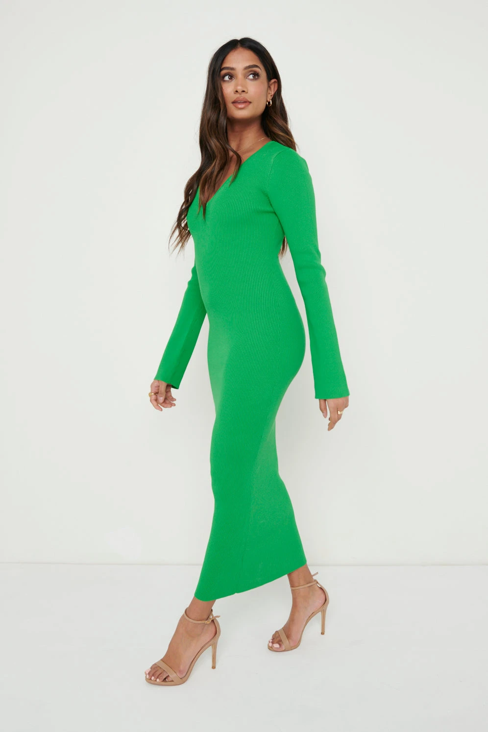 Lara Long Sleeve Dress- Green 4 Lara Long Sleeve Dress- Green - Image 4