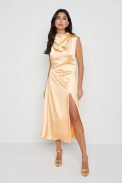 Lilith Satin Dress - Sunburst Orange -Outlet Stylistae Store Lilith orange 1653
