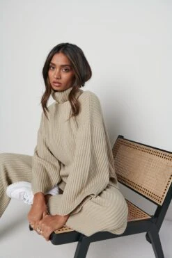 Lina Ribbed Jumper - Stone -Outlet Stylistae Store Lina jumper taupe 3135 d3edd011 507f 4479 9c2f 8c6fba22d6c0