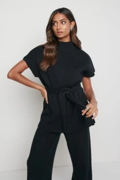 Lina Sleeveless Jumper- Black -Outlet Stylistae Store Lina sleeveless jumper black 3201