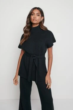 Lina Sleeveless Jumper- Black -Outlet Stylistae Store Lina sleeveless jumper black 3204