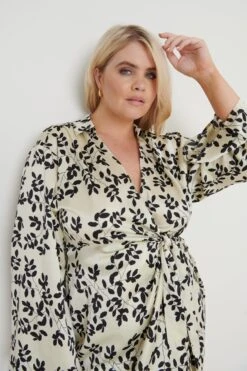 Louis Printed Satin Dress - Monochrome -Outlet Stylistae Store Louis Printed Satin Dress Floral53