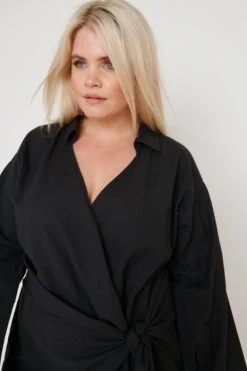 Louis Tie Mini Dress - Black -Outlet Stylistae Store Louis Wrap Dress Black 2851