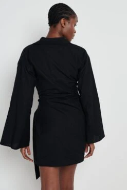 Louis Tie Mini Dress - Black -Outlet Stylistae Store Louis dress black 4939