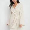 Louis Tie Mini Dress - Sand