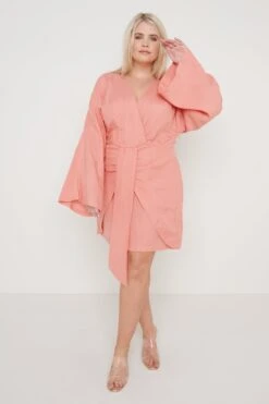 Louise Knot Drape Dress - Terracotta -Outlet Stylistae Store Louise Knot Drape Dress Terracota 684