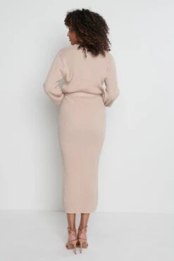 Mae Crew Neck Knit Dress - Dusty Pink -Outlet Stylistae Store Mae dress pink 4996