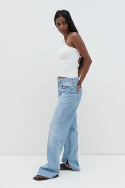 Mckay One Shoulder Knit Top - Cream -Outlet Stylistae Store Mckay Knit Top White 3742