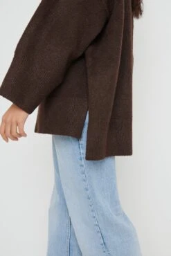 Myla Oversized Jumper - Brown -Outlet Stylistae Store Myla Oversized Jumper Brown 1391