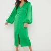 Naya Recycled Midaxi Dress - Emerald Green
