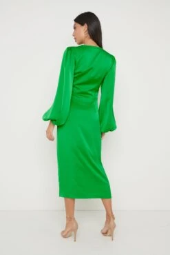 Naya Recycled Midaxi Dress - Emerald Green -Outlet Stylistae Store Naya Dress Green 2099