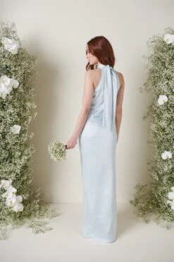 Odelle Maxi Bridesmaid Dress - Matte Ice Blue 6 Odelle Maxi Bridesmaid Dress - Matte Ice Blue -Outlet Stylistae Store ODELLE SATIN BLUE 3922