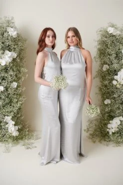 Odelle Maxi Bridesmaid Dress - Matte Silver