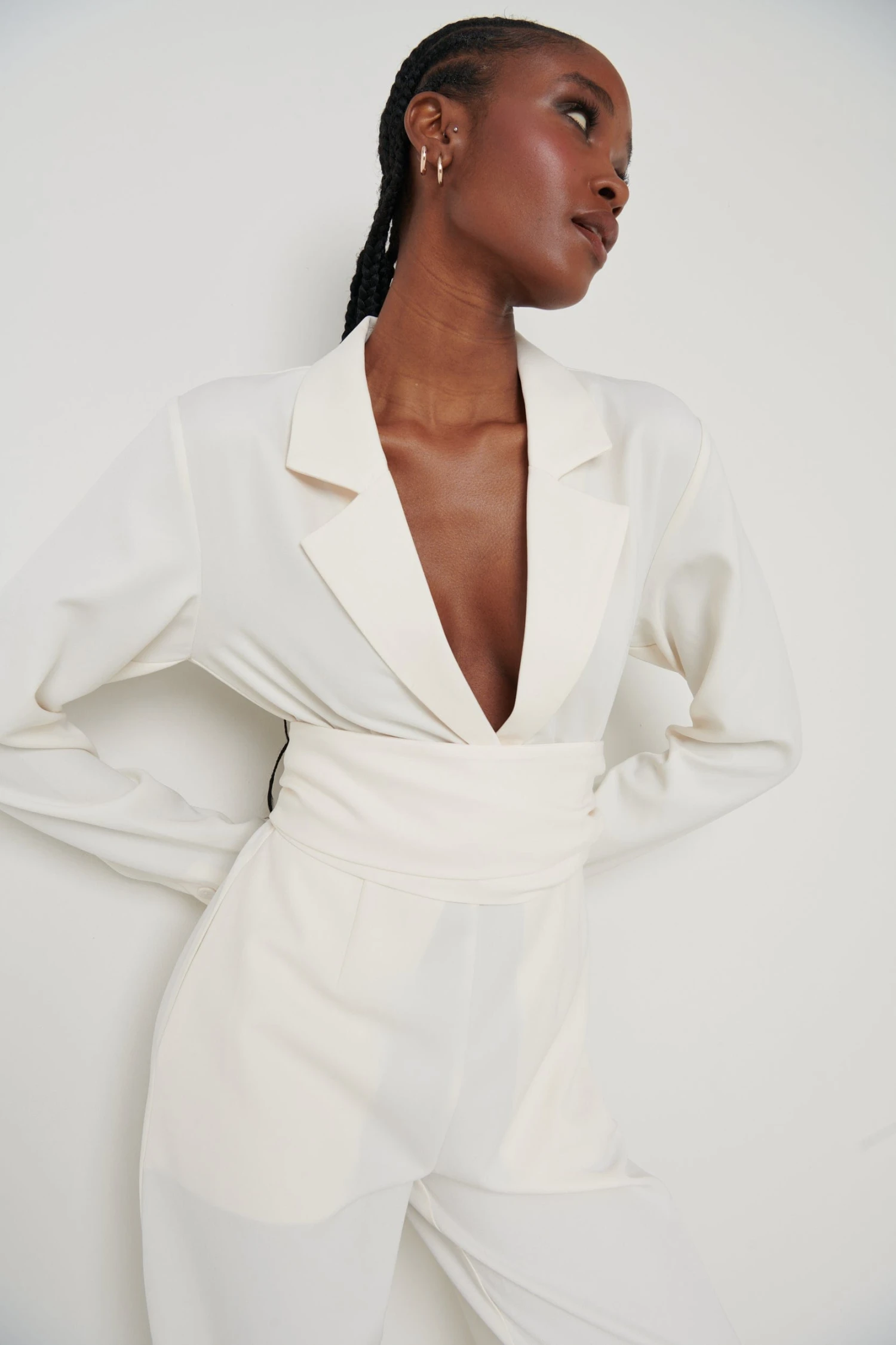 Oaklee Blazer Jumpsuit - Cream 5 Oaklee Blazer Jumpsuit - Cream - Image 5