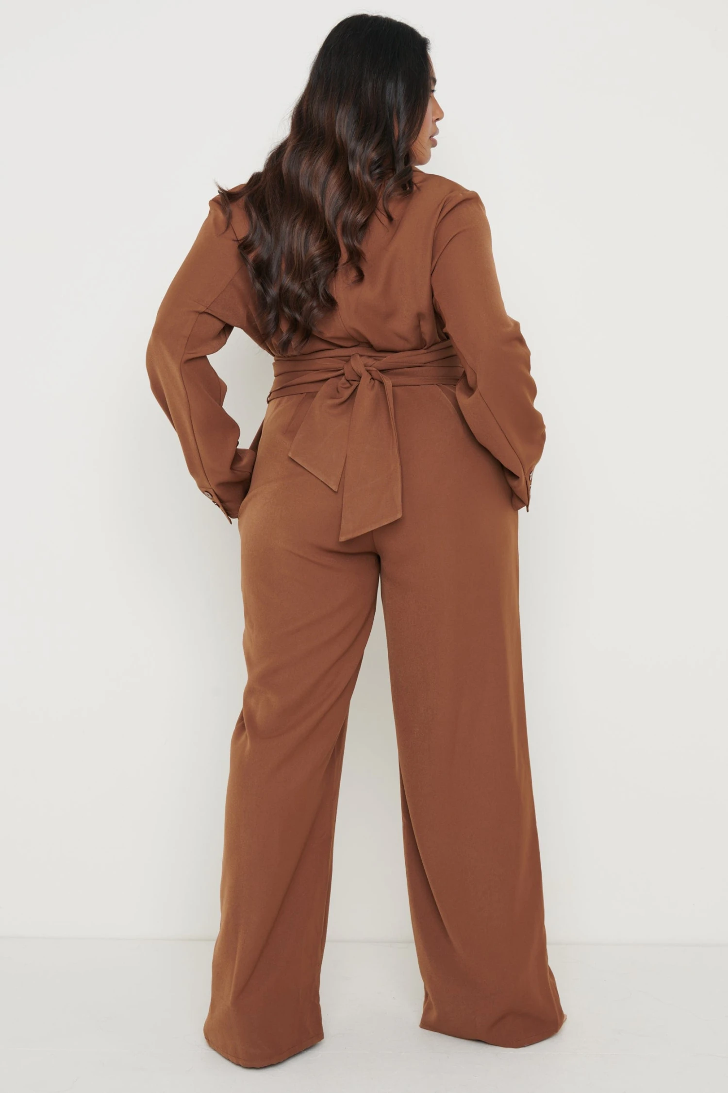 Oaklee Blazer Jumpsuit - Chocolate Brown 7 Oaklee Blazer Jumpsuit - Chocolate Brown - Image 7