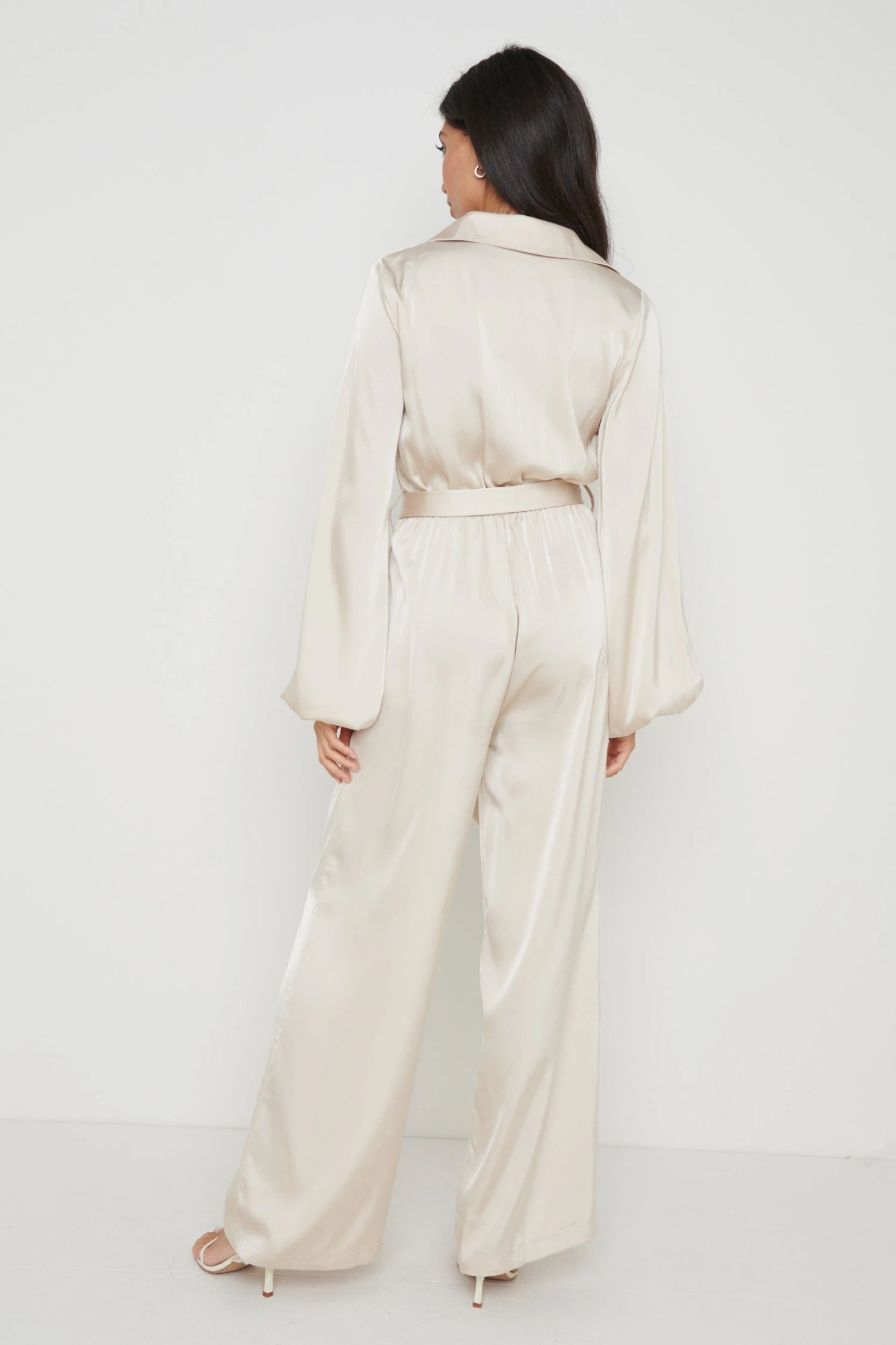 Orla Satin Cowl Neck Jumpsuit - Oyster 5 Orla Satin Cowl Neck Jumpsuit - Oyster - Image 5