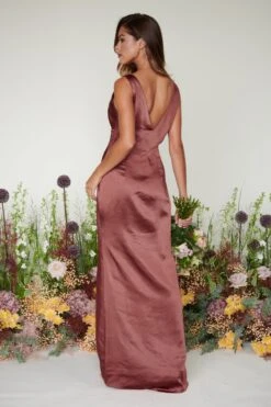 Piper Maxi Bridesmaid Dress - Matte Mahogany 9 Piper Maxi Bridesmaid Dress - Matte Mahogany -Outlet Stylistae Store Piper Maxi Mahogany 1533