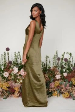 Piper Maxi Bridesmaid Dress - Matte Military Olive 8 Piper Maxi Bridesmaid Dress - Matte Military Olive -Outlet Stylistae Store Piper Maxi Military Olive 19991