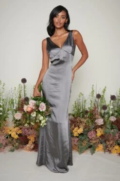 Piper Maxi Bridesmaid Dress - Matte Slate Grey 6 Piper Maxi Bridesmaid Dress - Matte Slate Grey -Outlet Stylistae Store Piper Maxi Slate Grey 2463