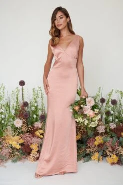 Piper Maxi Bridesmaid Dress - Matte Tan Blush