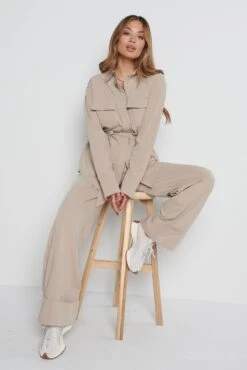 Rae Belted Shacket - Beige -Outlet Stylistae Store Rae shacket 5949