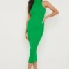 Reagan Sleeveless Grown On Neck Dress - Green
