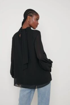Romy Cut Out High Neck Blouse - Black 11 Romy Cut Out High Neck Blouse - Black -Outlet Stylistae Store Romy Blouse Black 3249