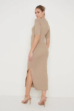 Rosa Midaxi Knit Dress - Stone -Outlet Stylistae Store Rosa Midaxi Dress Beige 3142