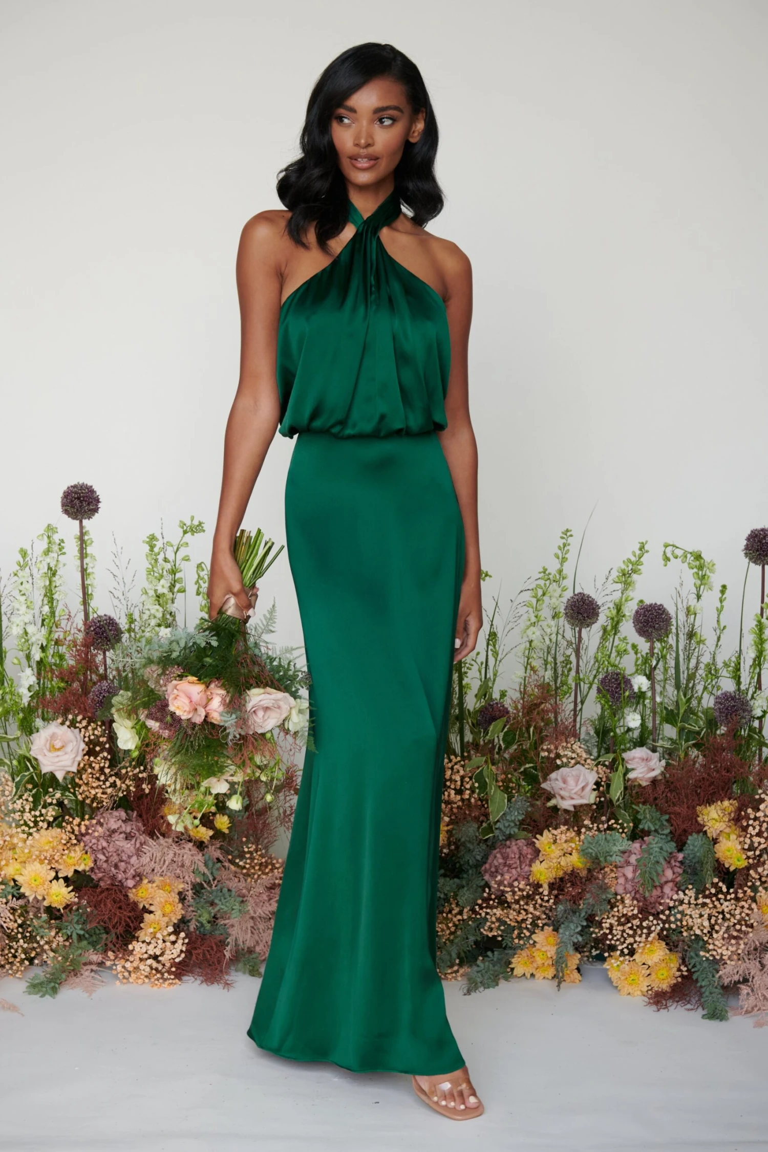 Sammie Recycled Maxi Bridesmaid Dress - Matte Emerald 1 Sammie Recycled Maxi Bridesmaid Dress - Matte Emerald