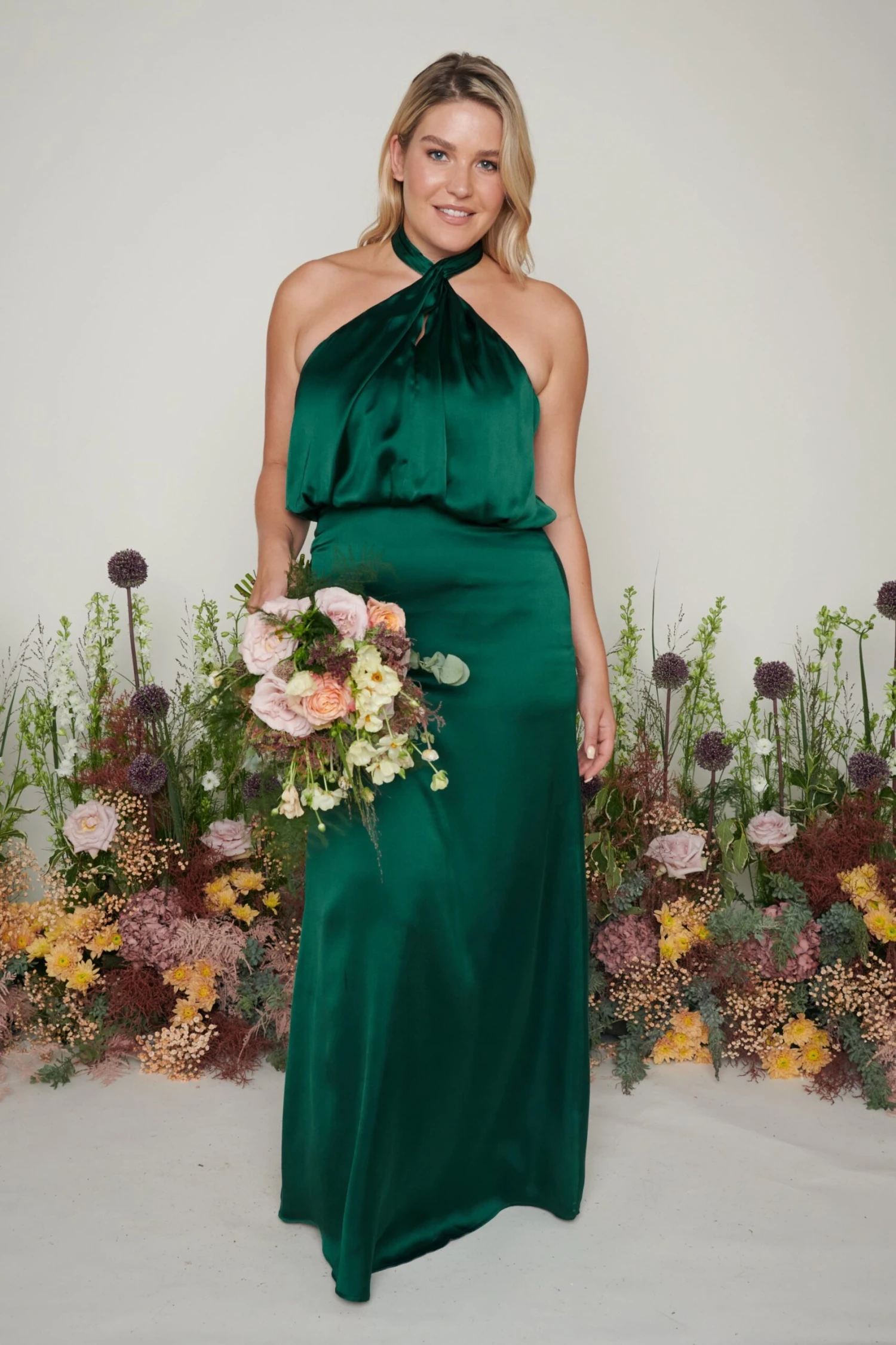 Sammie Recycled Maxi Bridesmaid Dress - Matte Emerald 5 Sammie Recycled Maxi Bridesmaid Dress - Matte Emerald - Image 5