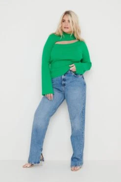 Shani Cut Out Knit Top - Bright Emerald 15 Shani Cut Out Knit Top - Bright Emerald -Outlet Stylistae Store Shani Cut Out Knit Top Emerald 1595