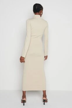 Shani Cut Out Knit Dress - Beige -Outlet Stylistae Store Shani Dress Beige 4960