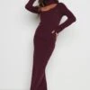 Shani Cut Out Knit Dress - Wine