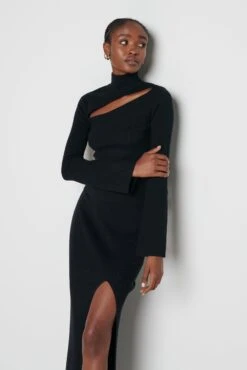 Shani Cut Out Knit Top - Black -Outlet Stylistae Store Shani top black 5059
