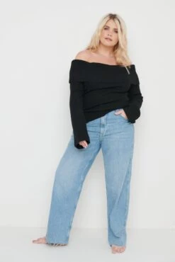 Soreya Bardot Soft Knit Top - Black -Outlet Stylistae Store Soreya Bardot Knit Top Black 936