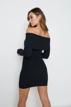 Soreya Mini Bardot Knit Dress - Black -Outlet Stylistae Store Soreya black 2558