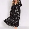 Curve Dotty Day Dress - Black Polka Dot